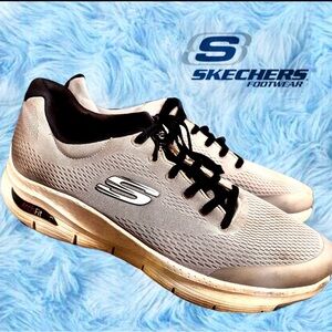 Skechers Men's Grey & Black Arch Fit Athletic Shoes Size 12